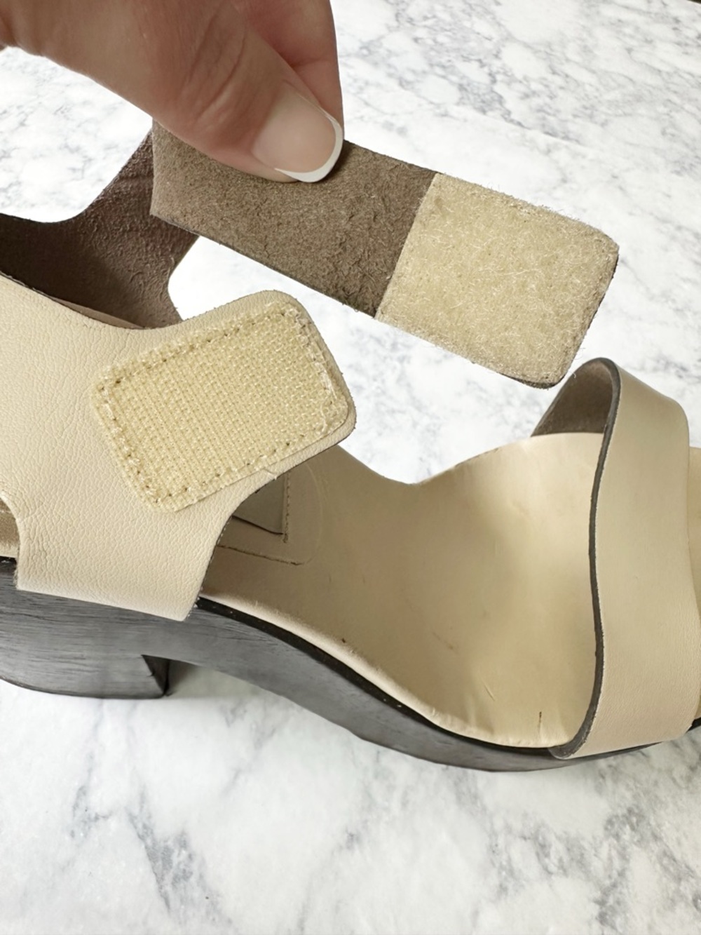 Stella McCartney Beige Chunky Wooden Platform Sandals - Picture 6 of 12